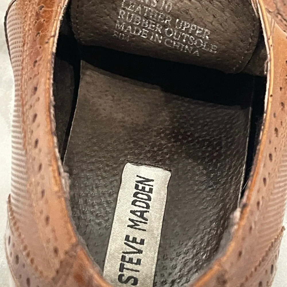 Steve Madden 10 Persey Leather Upper Lace Up‎ Loafers